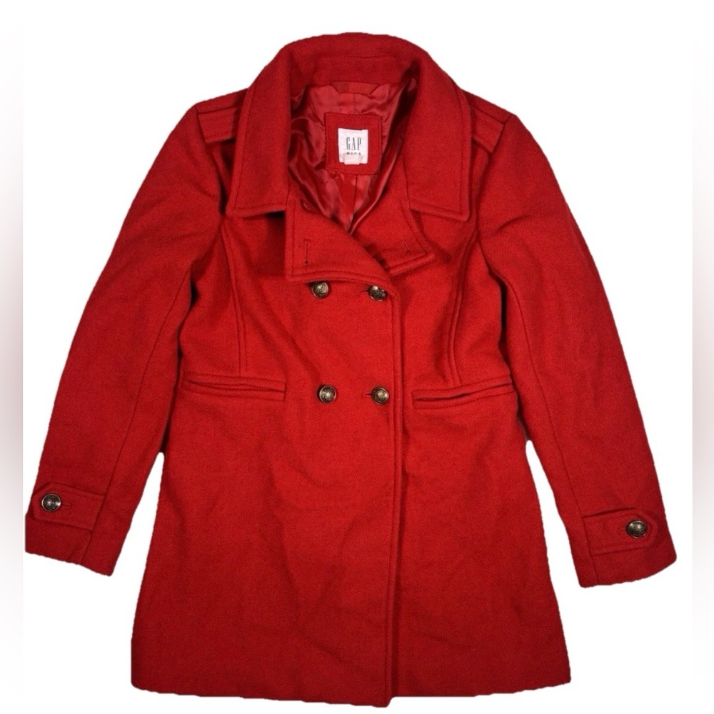 Gap Girls Double face wool Blend  PeaCoat SZ Large Button Holidays Winter Formal